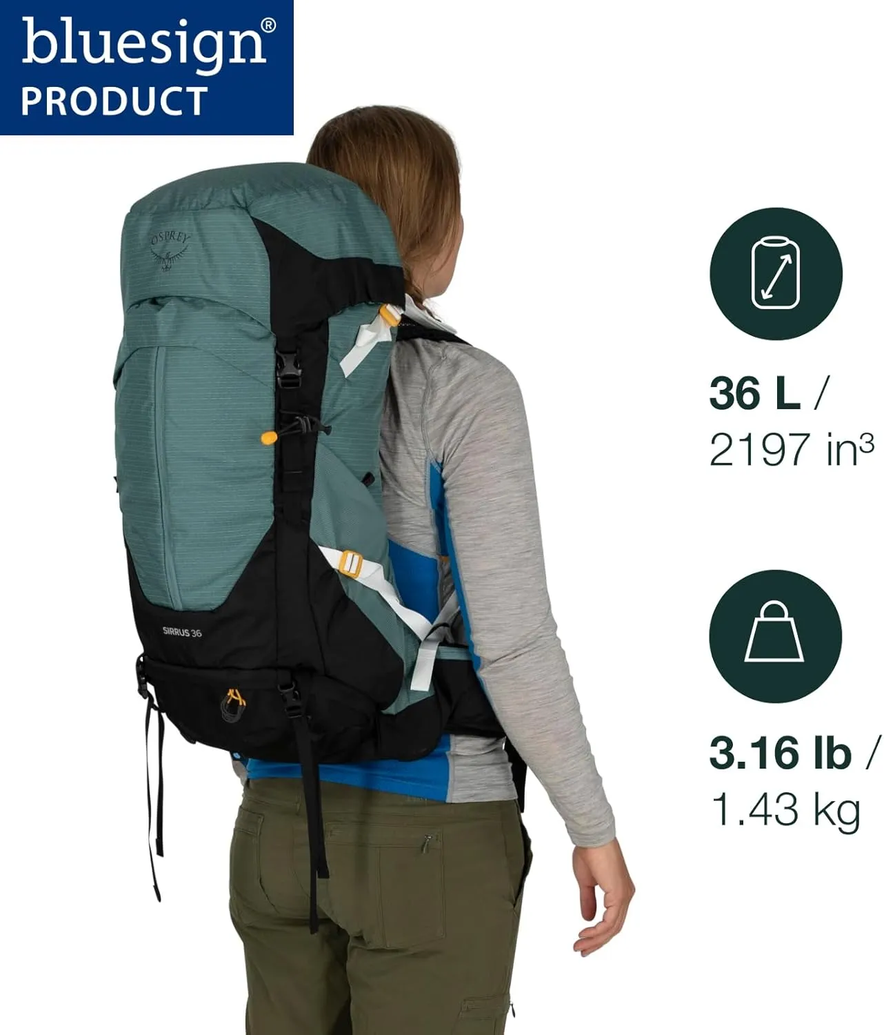 Osprey Sirrus 36L Women's Hiking Backpack, Muted Space Blue