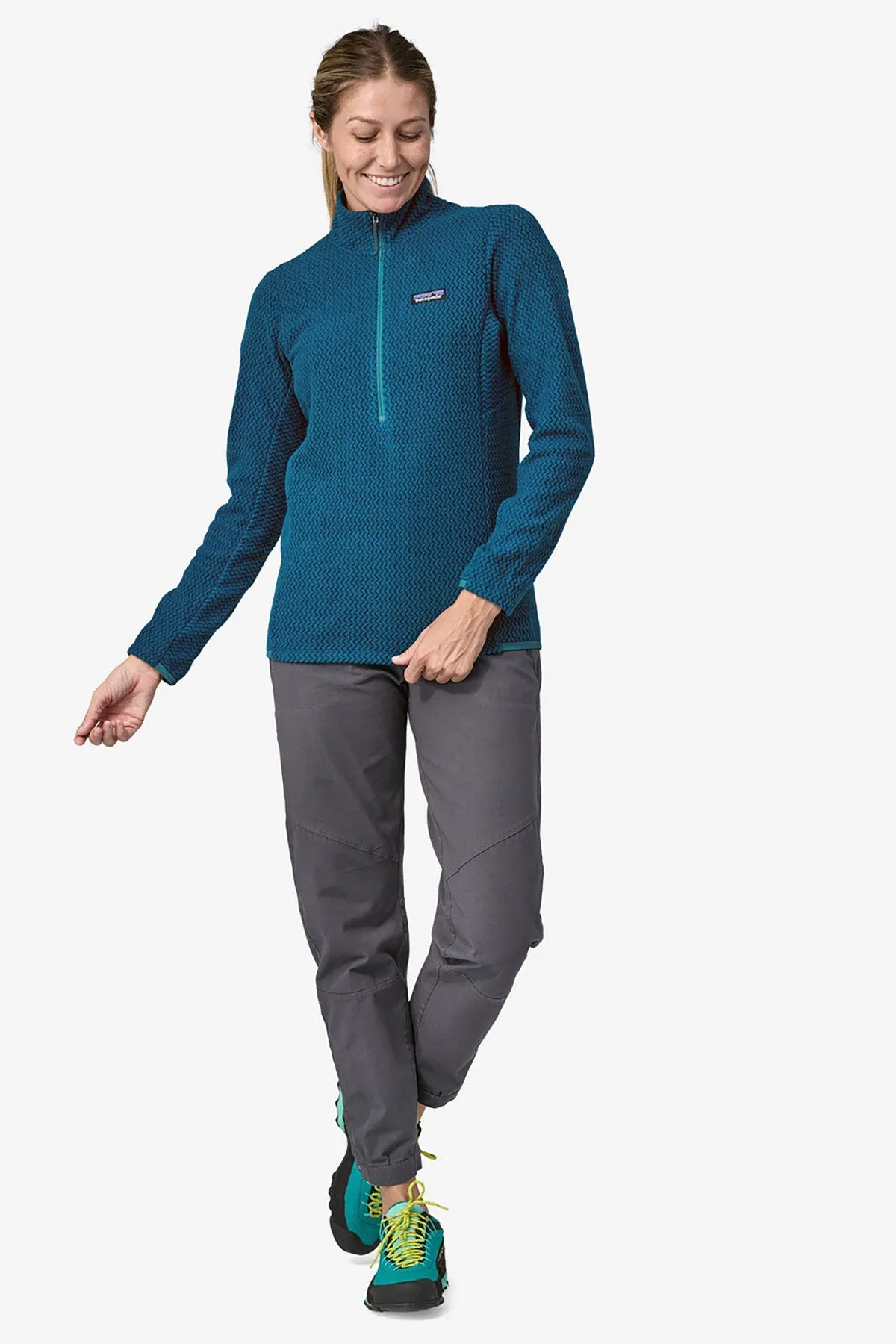 Patagonia Womens R1 Air Custom Half-Zips, Lagom Blue