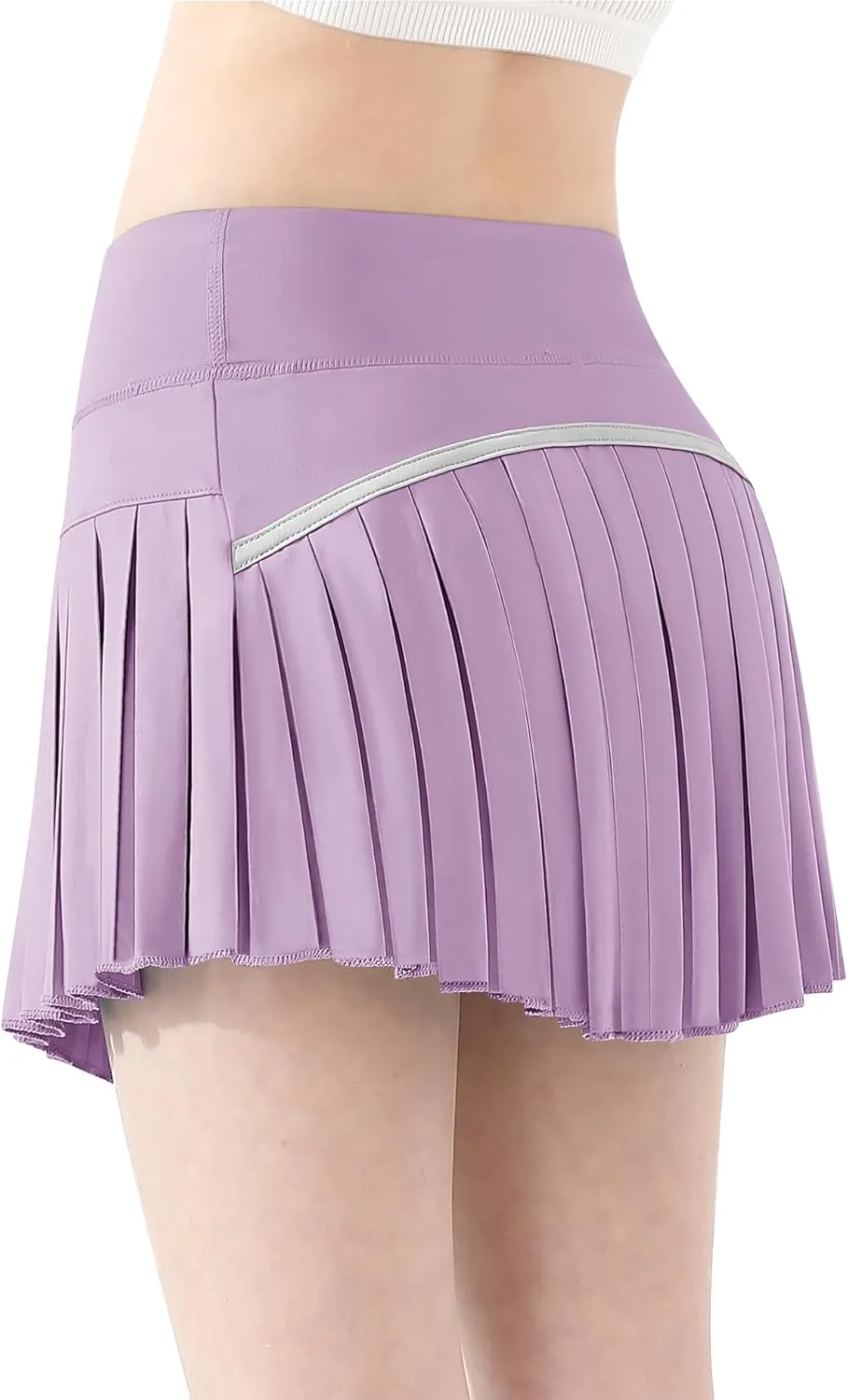 QooNoo Girls Skorts Tennis Skirts for Girls Pleated Athletic Skirt with Pockets Toddler High Waist Cheer Skirt Built-in Short