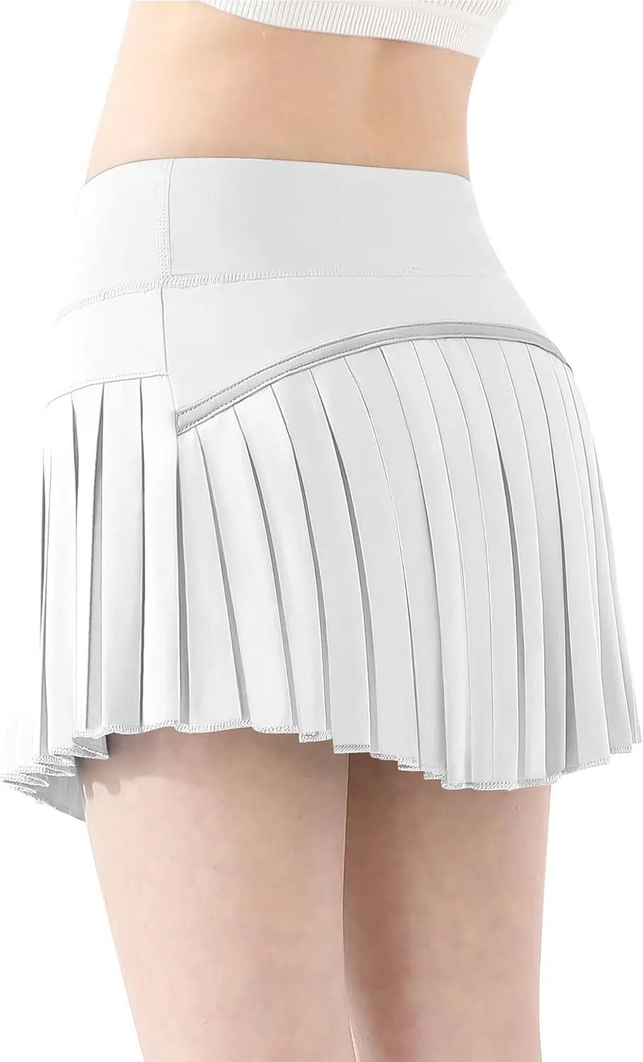 QooNoo Girls Skorts Tennis Skirts for Girls Pleated Athletic Skirt with Pockets Toddler High Waist Cheer Skirt Built-in Short