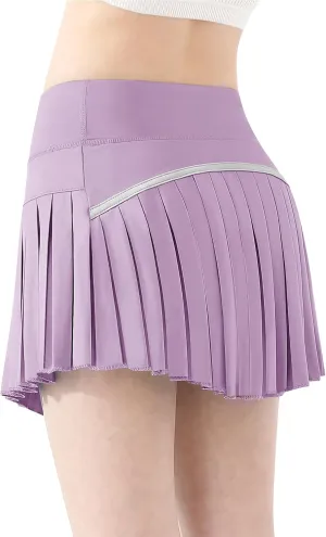 QooNoo Girls Skorts Tennis Skirts for Girls Pleated Athletic Skirt with Pockets Toddler High Waist Cheer Skirt Built-in Short