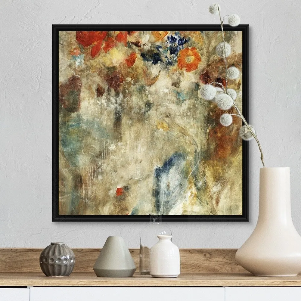 "Butterfly Wedding" Black Float Frame Canvas Art