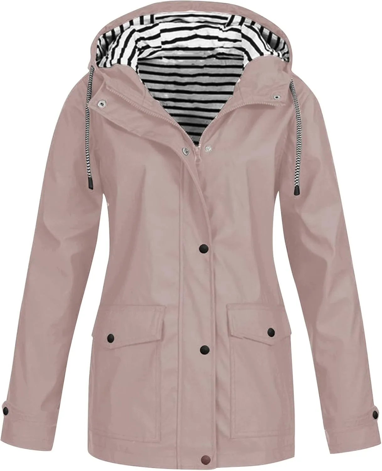 Rain Jackets Women Lightweight Waterproof Plus Size Raincoat with Hood, Fall Long Packable Windbreaker Poncho