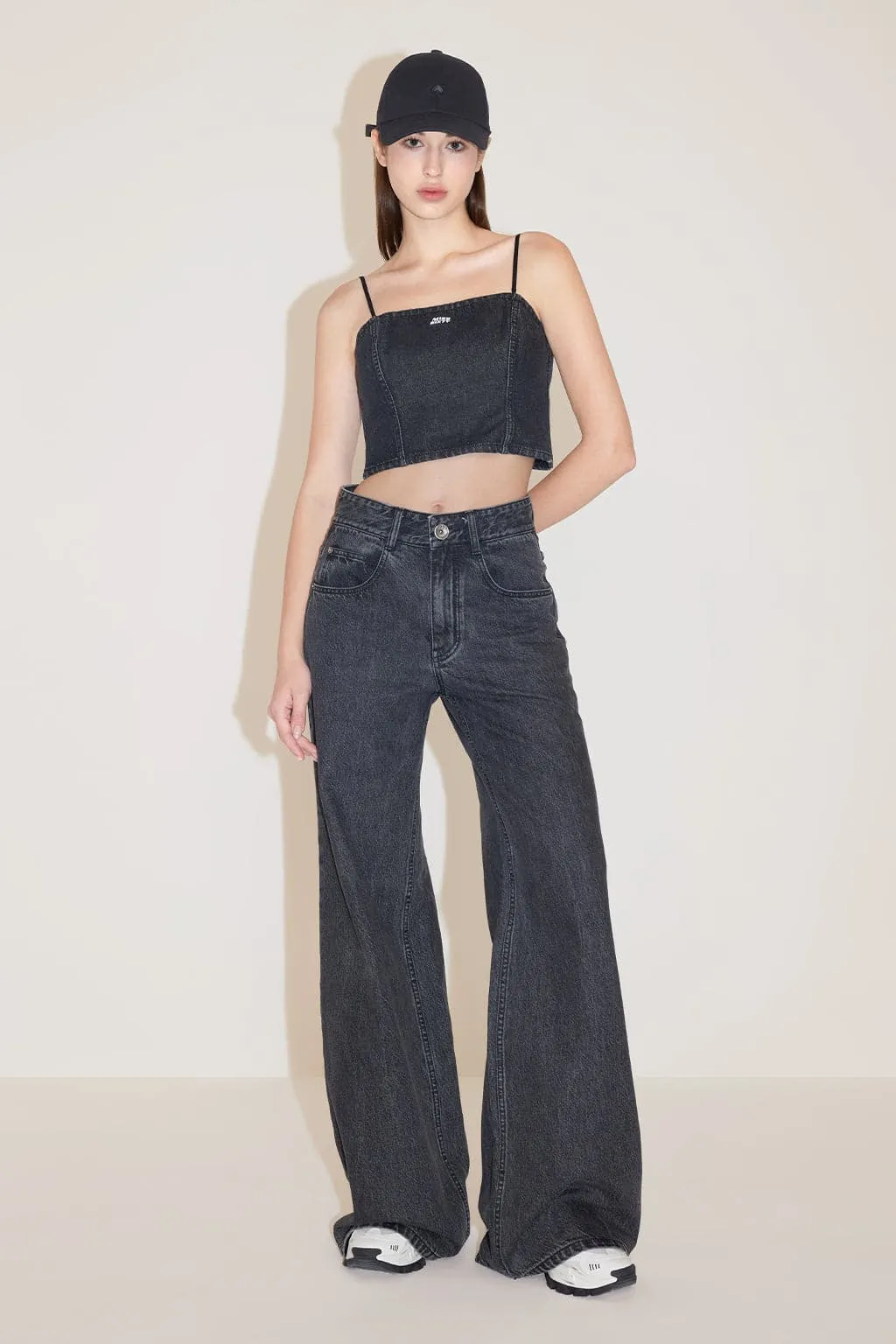Retro Denim Top With Detachable Straps