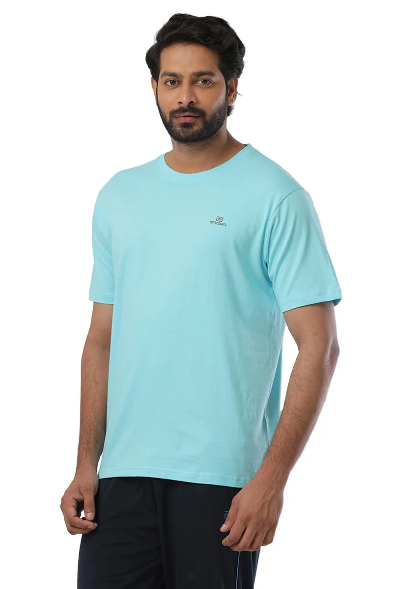 Round Neck - Pastel Green Solid T-Shirt For Men | Ariser