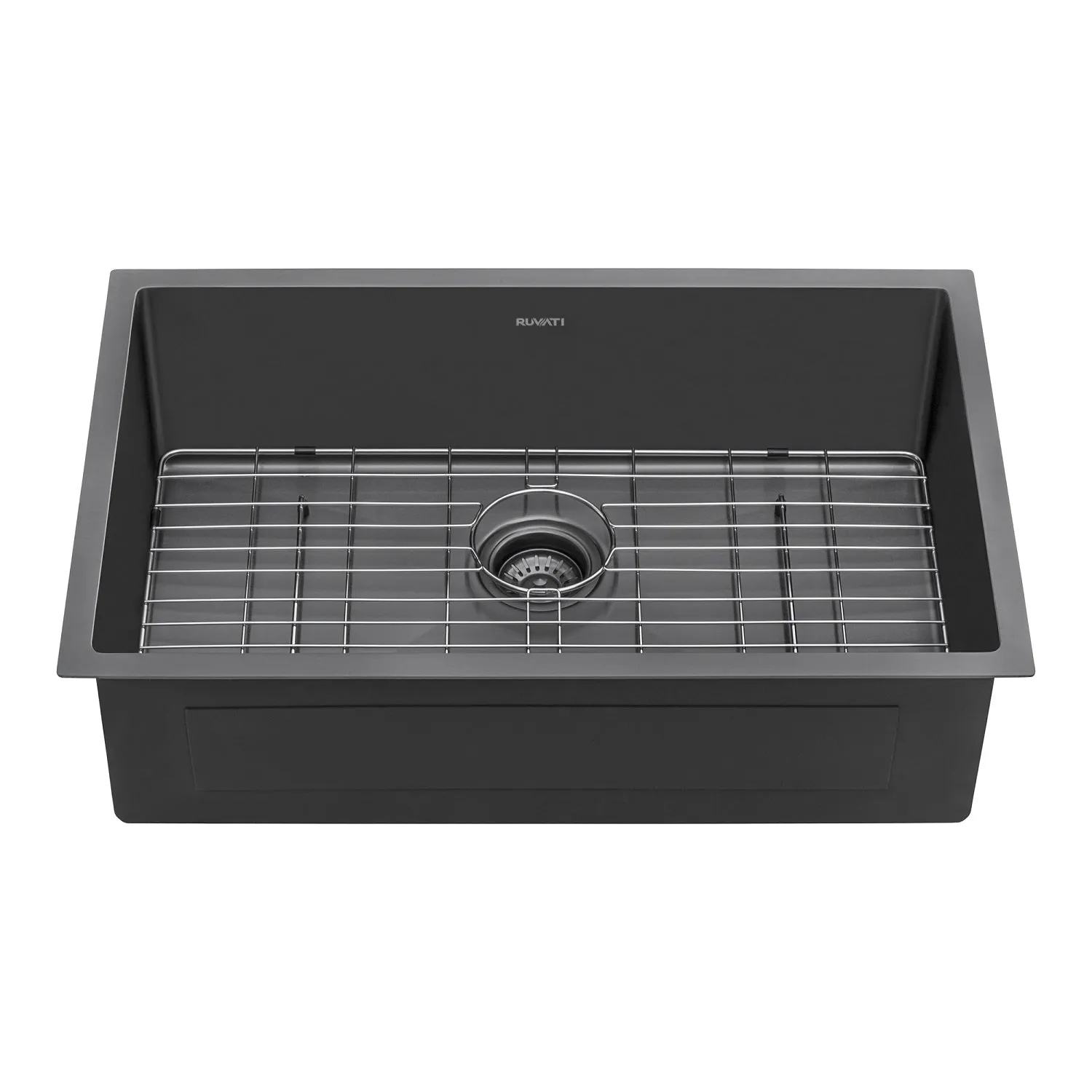 Ruvati 27-inch Undermount Gunmetal Black Stainless Steel Kitchen Sink 16 Gauge Single Bowl – RVH6127BL