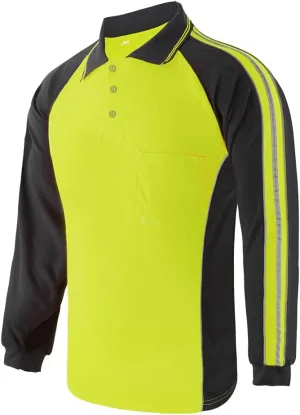 Safety Shirt High Visibility Short Long Sleeve Reflective Polo Shirts, Work T Shirts for Men Construction