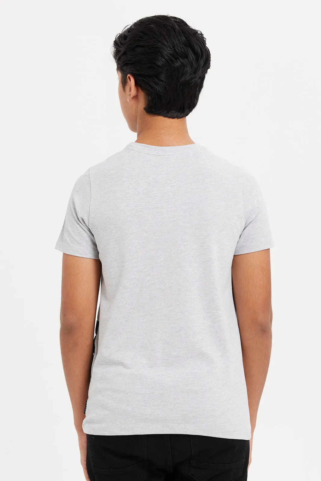 Senior Boys Grey Zip Pocket T-Shirt