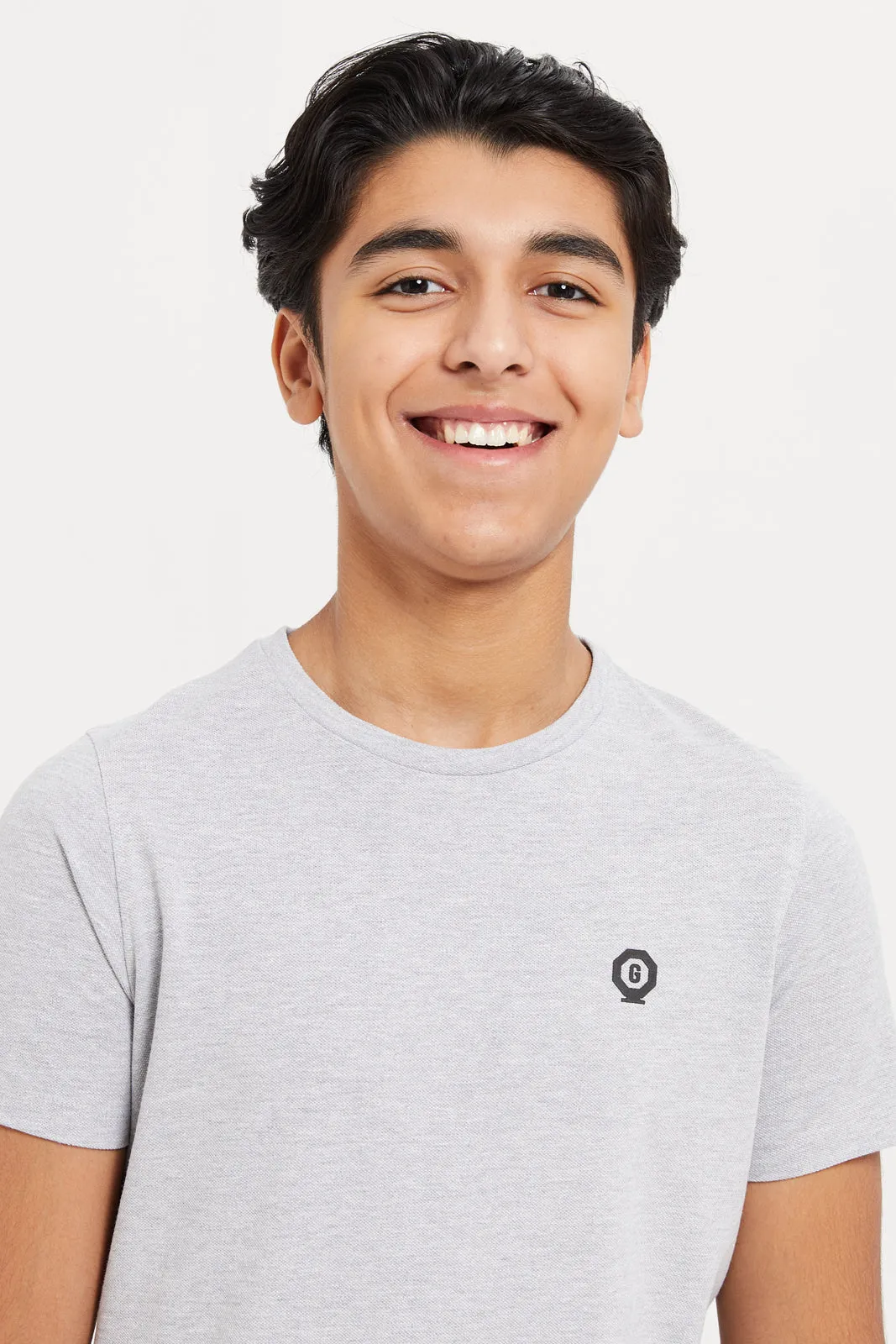 Senior Boys Grey Zip Pocket T-Shirt