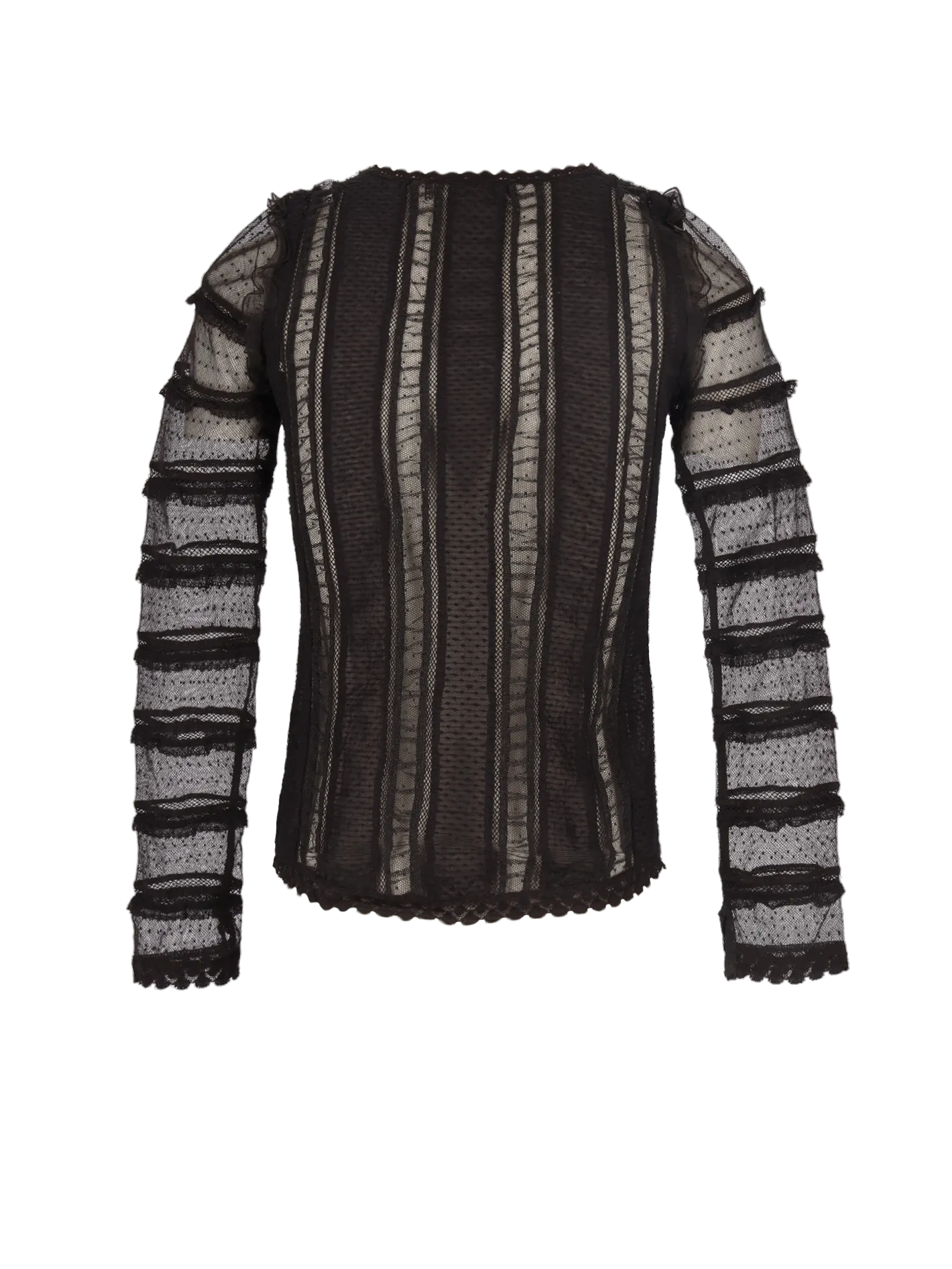 sheer lace-panel top