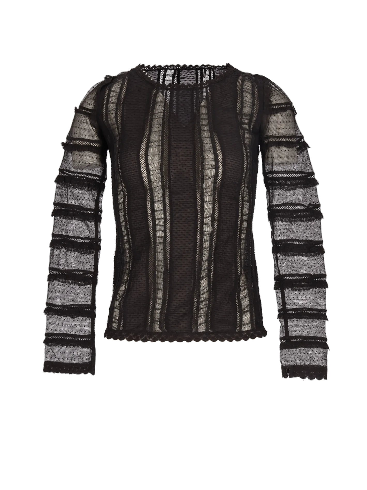 sheer lace-panel top
