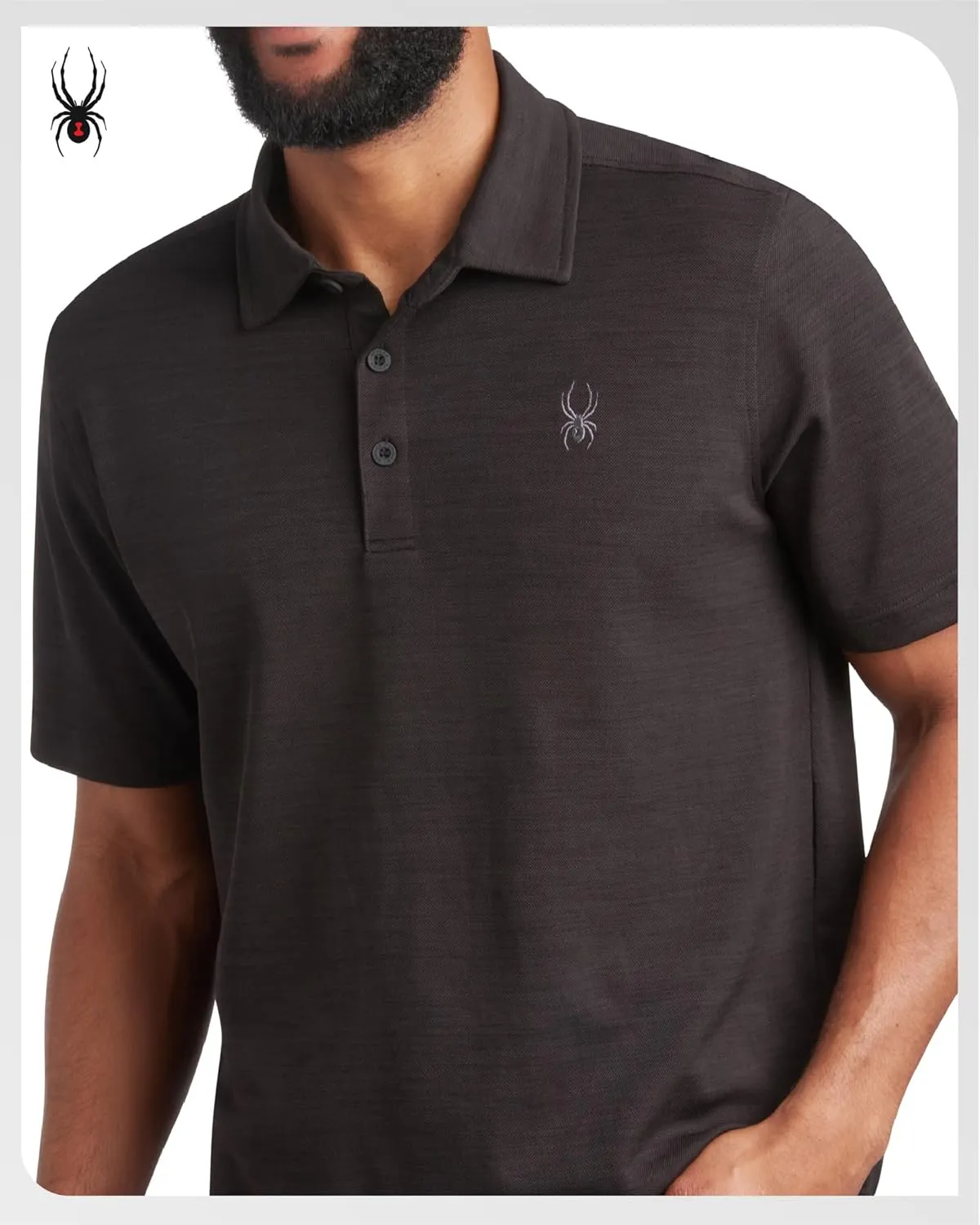 Spyder Mens Performance Polo Shirt - UPF 30  Moisture Wicking Quick Dry Golf Polo - Athletic Polo Shirts for Men (Size: S-XL)