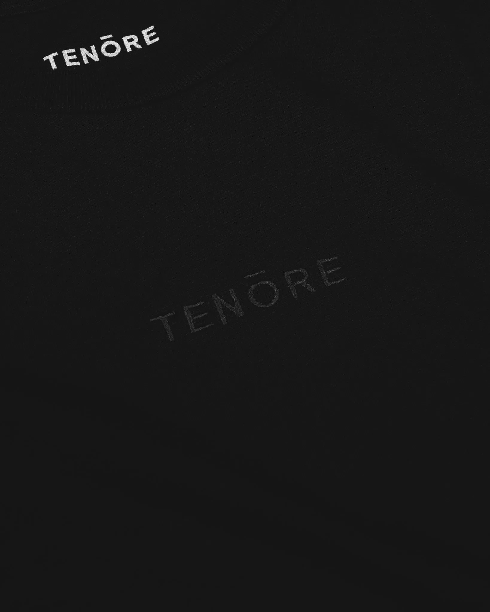 Tenore Embroidered Logo Tee - BLACK