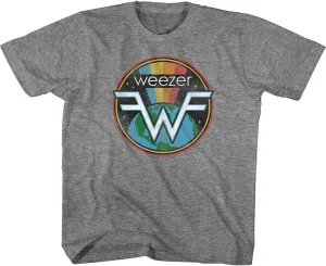 Weezer Rock Band Logo Space Rainbow Youth Short Sleeve T-Shirt Graphic Tee