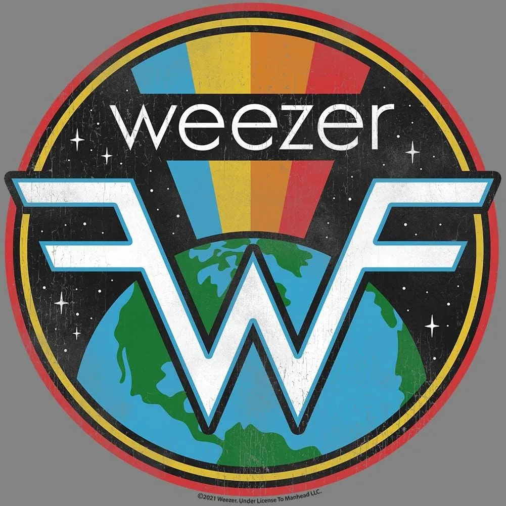 Weezer Rock Band Logo Space Rainbow Youth Short Sleeve T-Shirt Graphic Tee
