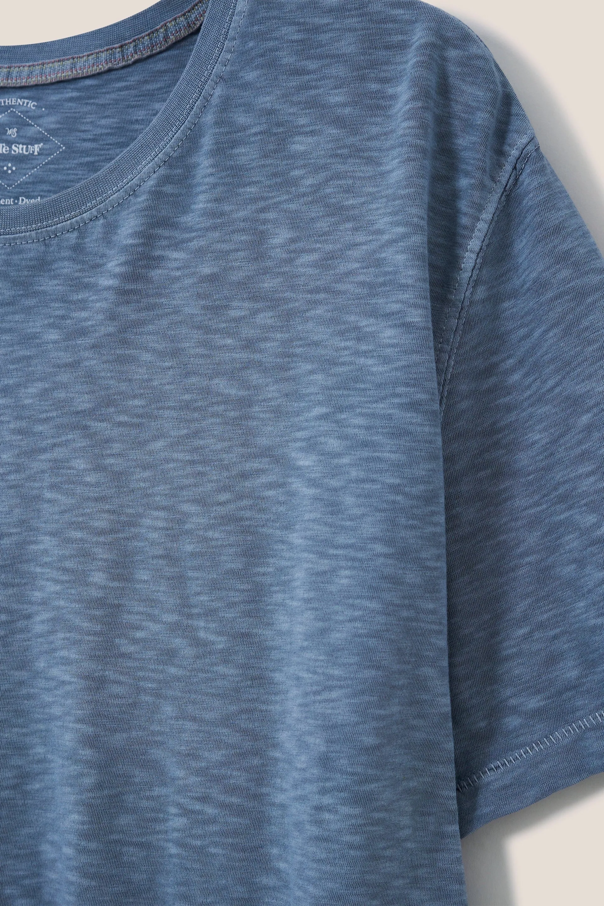 White Stuff Abersoch Short Sleeve Tee in Mid Blue