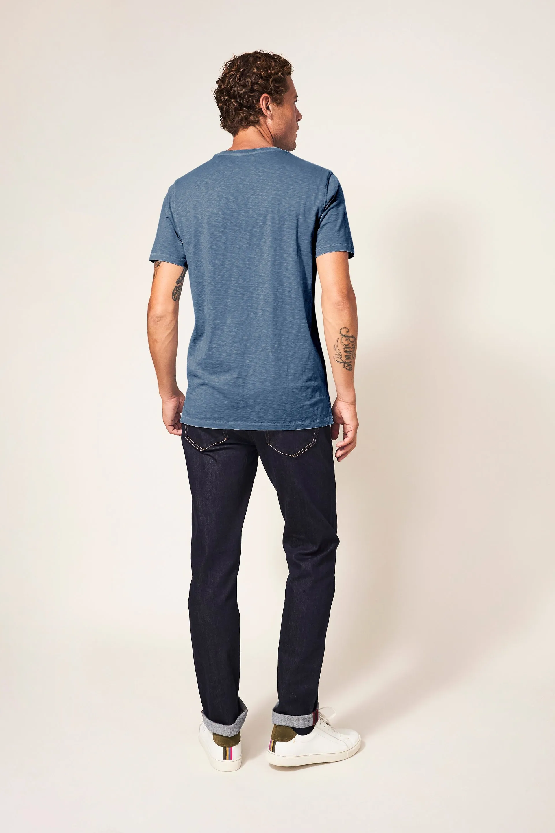 White Stuff Abersoch Short Sleeve Tee in Mid Blue