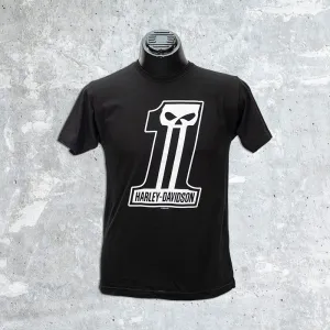 Wild Fire Harley Davidson-Black T-Shirt with Big One Logo