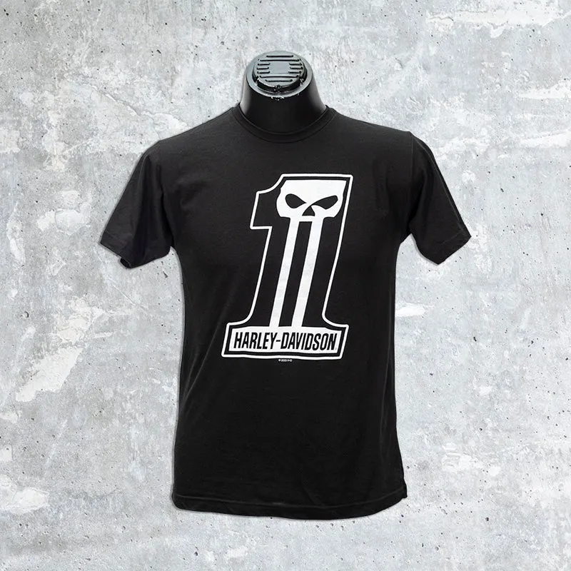 Wild Fire Harley Davidson-Black T-Shirt with Big One Logo