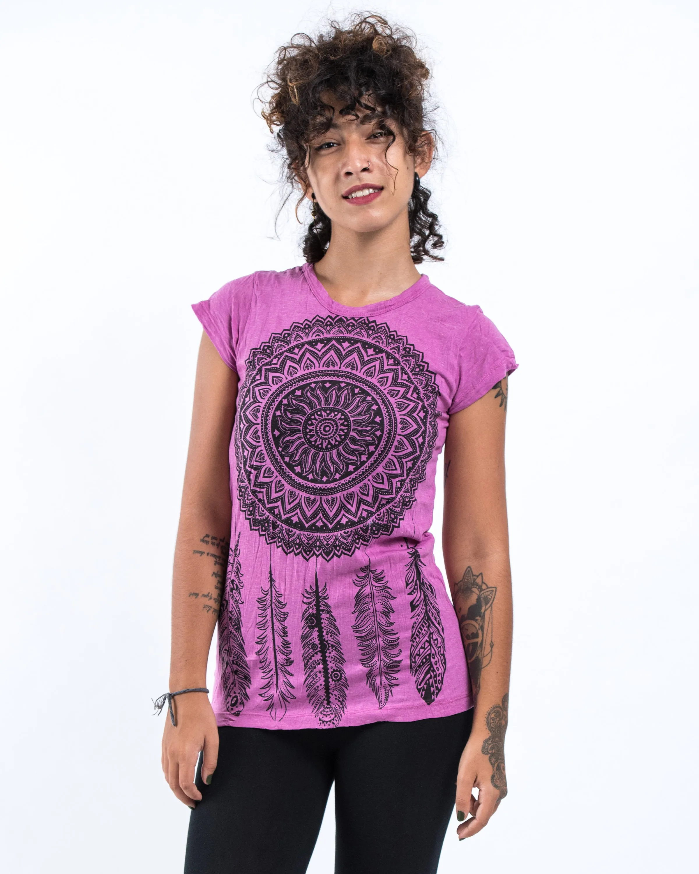 Womens Dreamcatcher T-Shirt in Pink