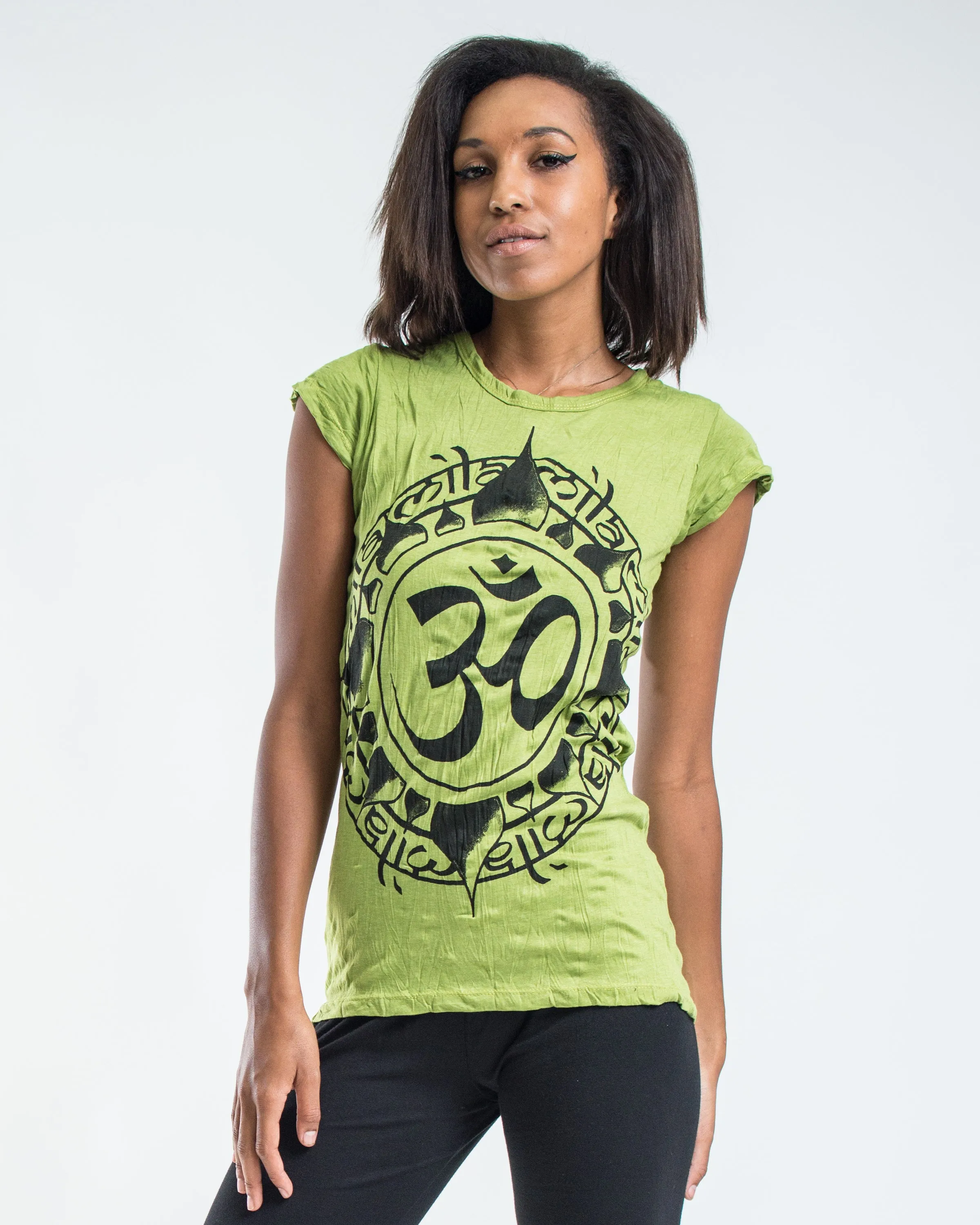 Womens Infinitee Om T-Shirt in Lime