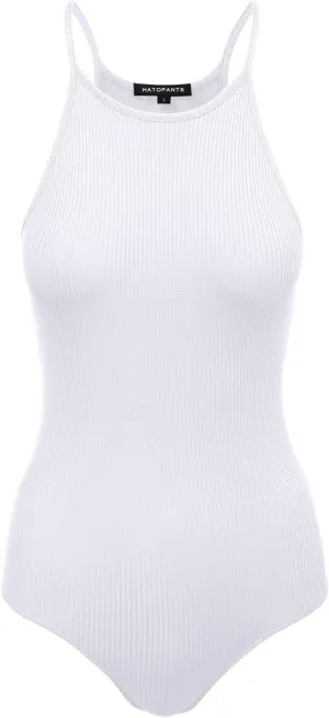 Women's Ribbed Tank Tops Shapewear Crew Neck Racerback Spaghetti Bodysuits