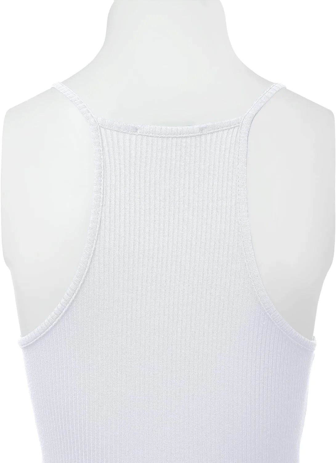 Women's Ribbed Tank Tops Shapewear Crew Neck Racerback Spaghetti Bodysuits