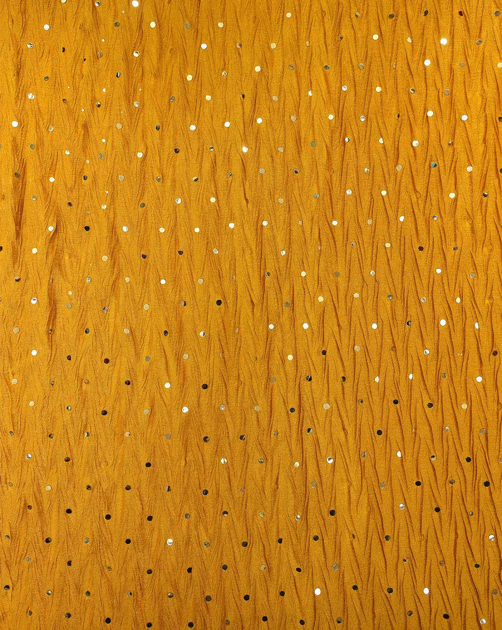 YELLOW POLYESTER CREPE SEQUINS FABRIC