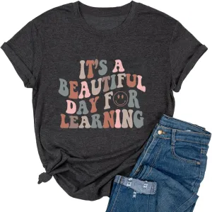 Yimoya Funny Teacher T Shirts for Women It's A Good Day to Do Math Shirt Learning Graphic Tees